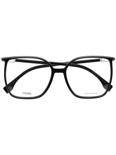 Fendi Black Oversized Round Optical Glasses