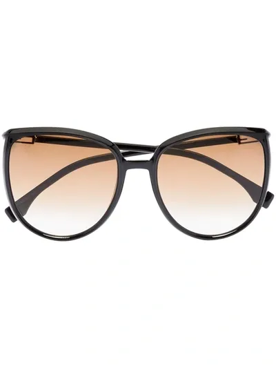 Fendi Black Oversized Round Sunglasses