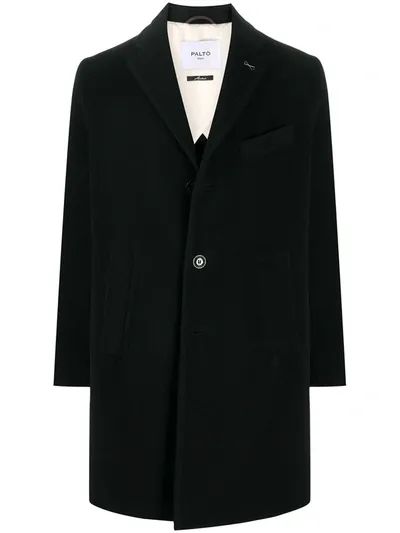 Paltò Single-breasted Short Coat In Black