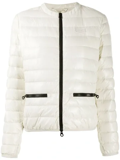 Duvetica Logo Patch Quilted Down Jacket In White