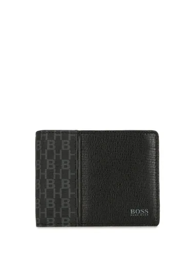 Hugo Boss Logo-print Bifold Wallet In Black