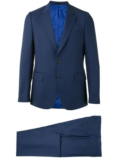 Paul Smith Single-breasted Wool Suit In Blue