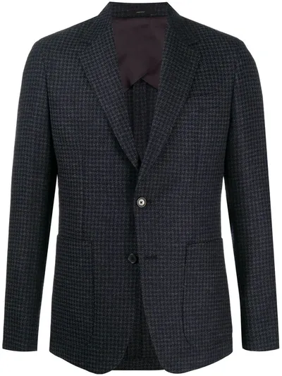 Paul Smith Houndstooth Single-breasted Jacket In Blue