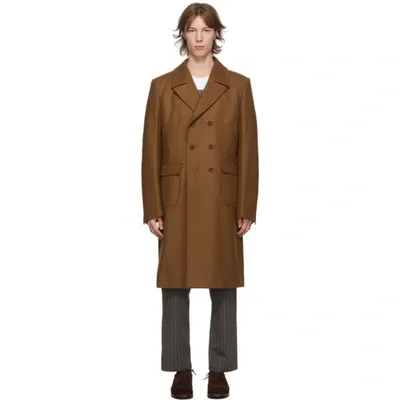 Junya Watanabe Panelled Double-breasted Wool Coat In 1 Dk Beige