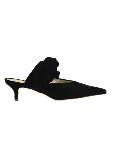 Gia Couture Black Velvet Slippers