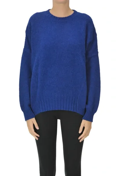 Sportmax Alpaca-blend Knit Pullover In Blue