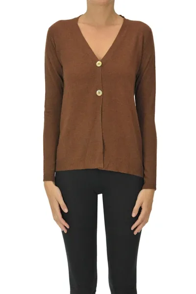 Aragona Cashmere Knit Cardigan In Brown