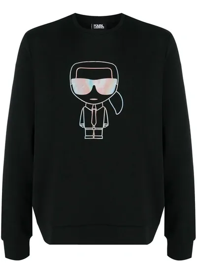 Karl Lagerfeld Ikonik Print Sweatshirt In Black