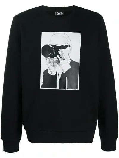 Karl Lagerfeld Graphic Print Sweatshirt In Black