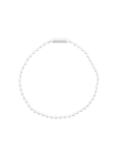 Ambush Logo Plaque Beaded Choker In Silver