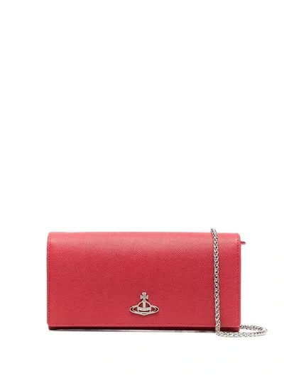 Vivienne Westwood Mini Logo-plaque Clutch Bag In Red