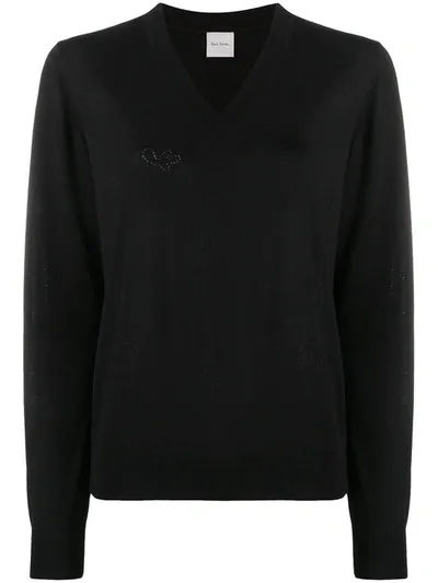 Paul Smith Perforated Number Jumper In Black