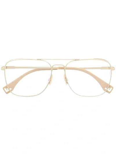 Fendi Square Glass Frames In Gold