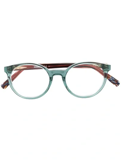 Missoni Eyewear Round Frame Glasses In Blue