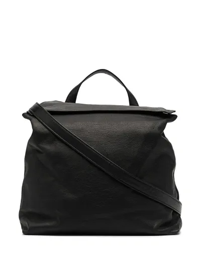 Yohji Yamamoto Leather Slouch Tote Bag In Black