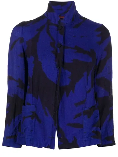 Daniela Gregis Graphic-print Cropped Jacket In Blue