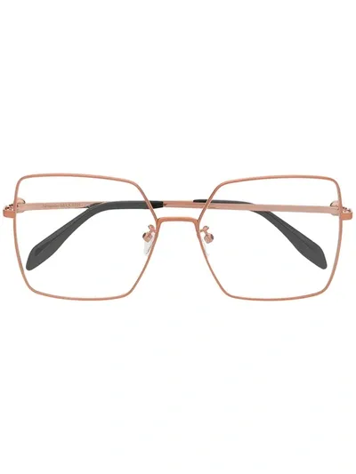 Alexander Mcqueen Oversize Frame Glasses In Gold