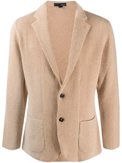 Lardini Ribbed Knitted Blazer In Neutrals