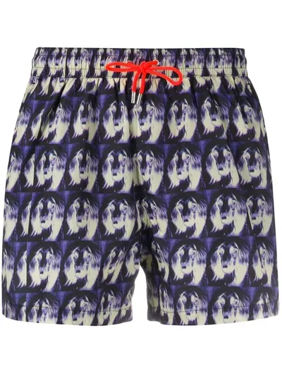 Paul Smith Tie-dye Swimming Trunks In Purple