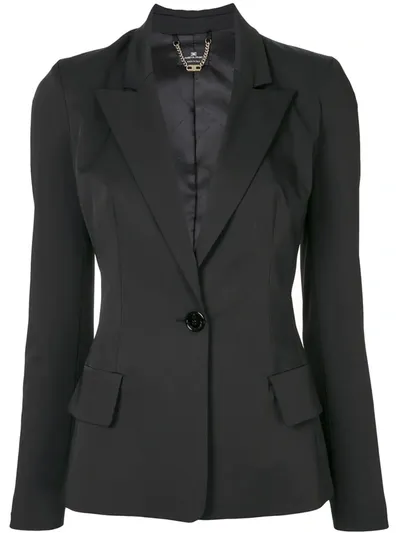 Elisabetta Franchi Peaked Lapels Tailored Blazer In Black