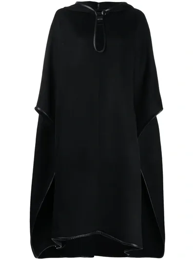 Isabel Marant Contrasting-trim Hooded Cape In Black