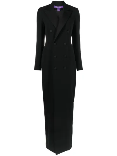 Ralph Lauren Kristian Silk Tuxedo Dress In Black