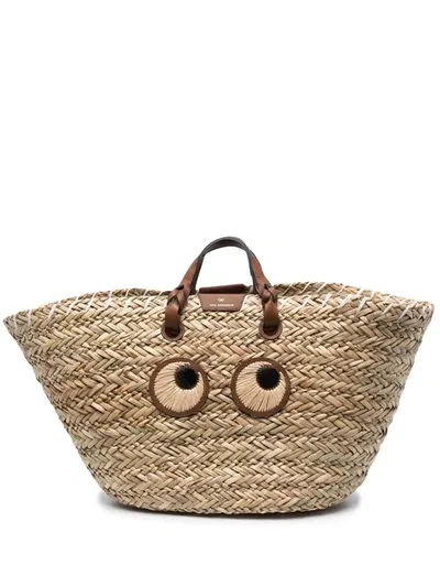 Anya Hindmarch Eyes Large Bucket Bag In Beige