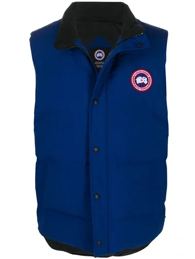 Canada Goose Padded Logo-patch Gilet In Blue