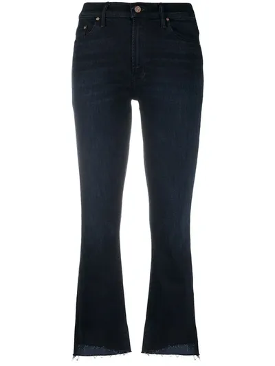 Mother Cropped Flared-leg Jeans In Blue