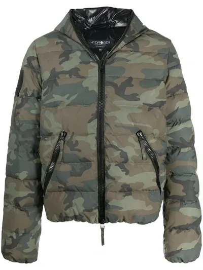 Hydrogen Camouflage Print Padded Jacket In Green