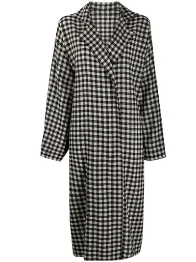 Daniela Gregis Oversized Checked Coat In Neutrals