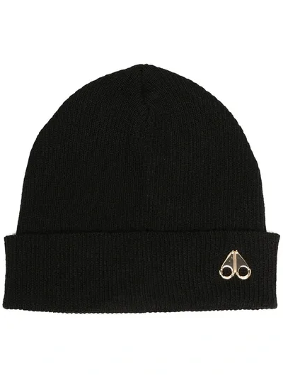 Moose Knuckles Kingbridge Ribbed Alpaca Wool Beanie In Black