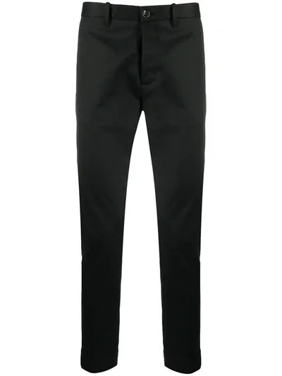 Nine In The Morning Fitted Chino Trousers In Black