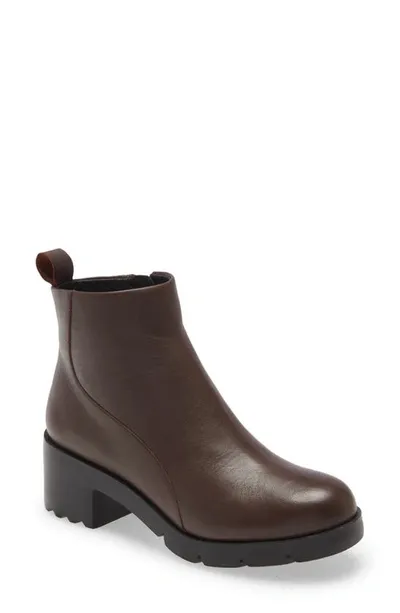 Camper Wanda Bootie In Medium Brown Leather