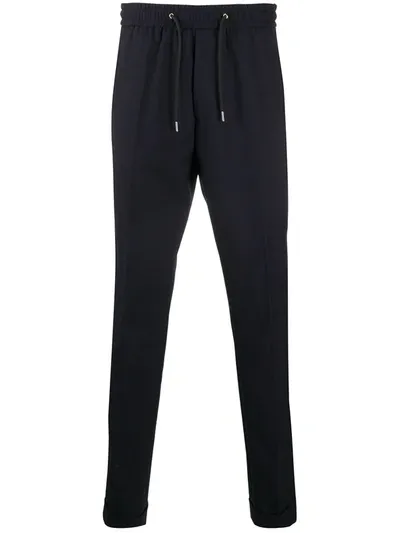 Paul Smith Drawcord Wool Trousers In Blue