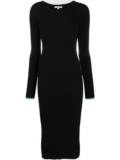 Patrizia Pepe Midi Knited Dress In Black