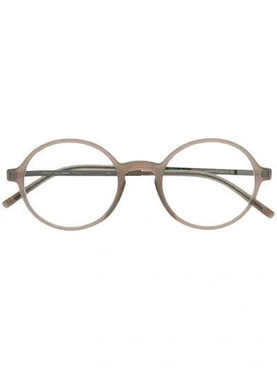 Mykita Round-frame Clear-lens Glasses In Brown