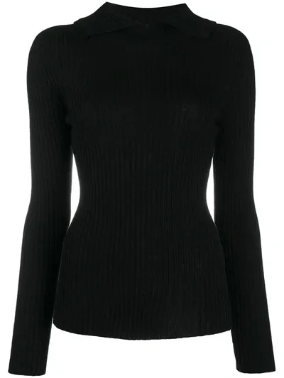 Erika Cavallini Spread Collar Sweater In Black