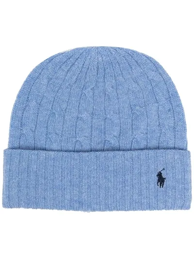 Polo Ralph Lauren Embroidered Logo Beanie In Blue