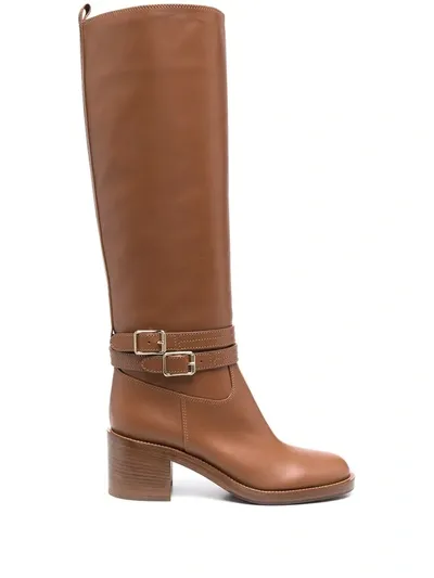 Gianvito Rossi Knee-high Leather Boots In Brown