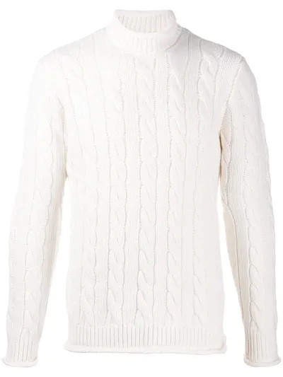 Altea Cable-knit Mock-neck Jumper In White