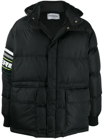 Iceberg Down-filled Padded Coat In Black