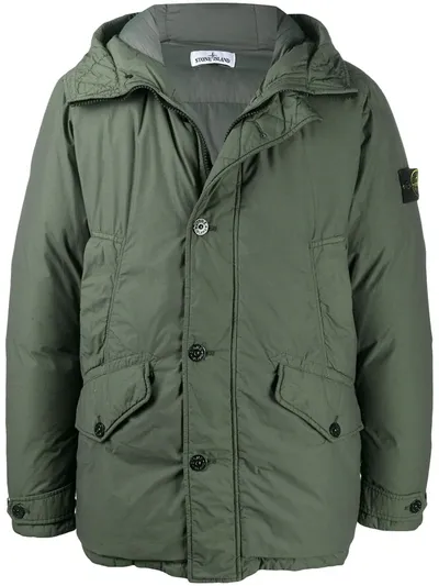 Stone Island Naslan Light Parka Coat In Green