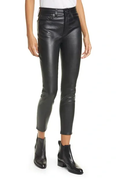 Rag & Bone Nina High Waist Skinny Leather Pants In Black