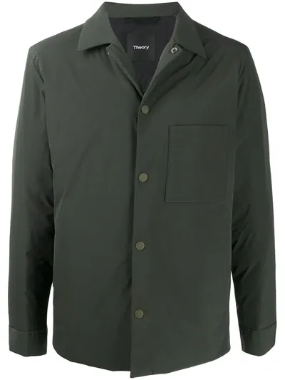 Theory Walker Padded Down Jacket In Green