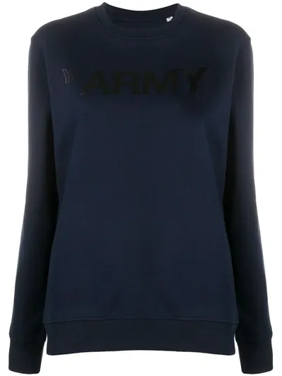 Yves Salomon Logo Long-sleeve Sweatshirt In Blue