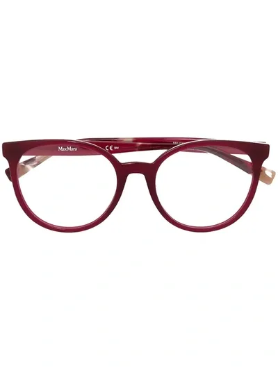 Max Mara Round-frame Glasses In Rot