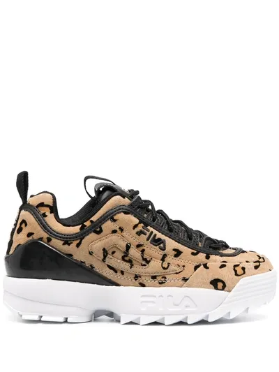 Fila Disruptor Leopard Print Sneakers In Neutrals