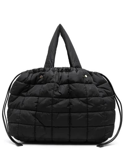 Aspesi Quilted Slouchy Tote Bag In Black