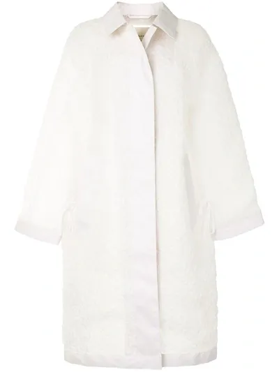 Cecilie Bahnsen Sheer Textured Coat In White